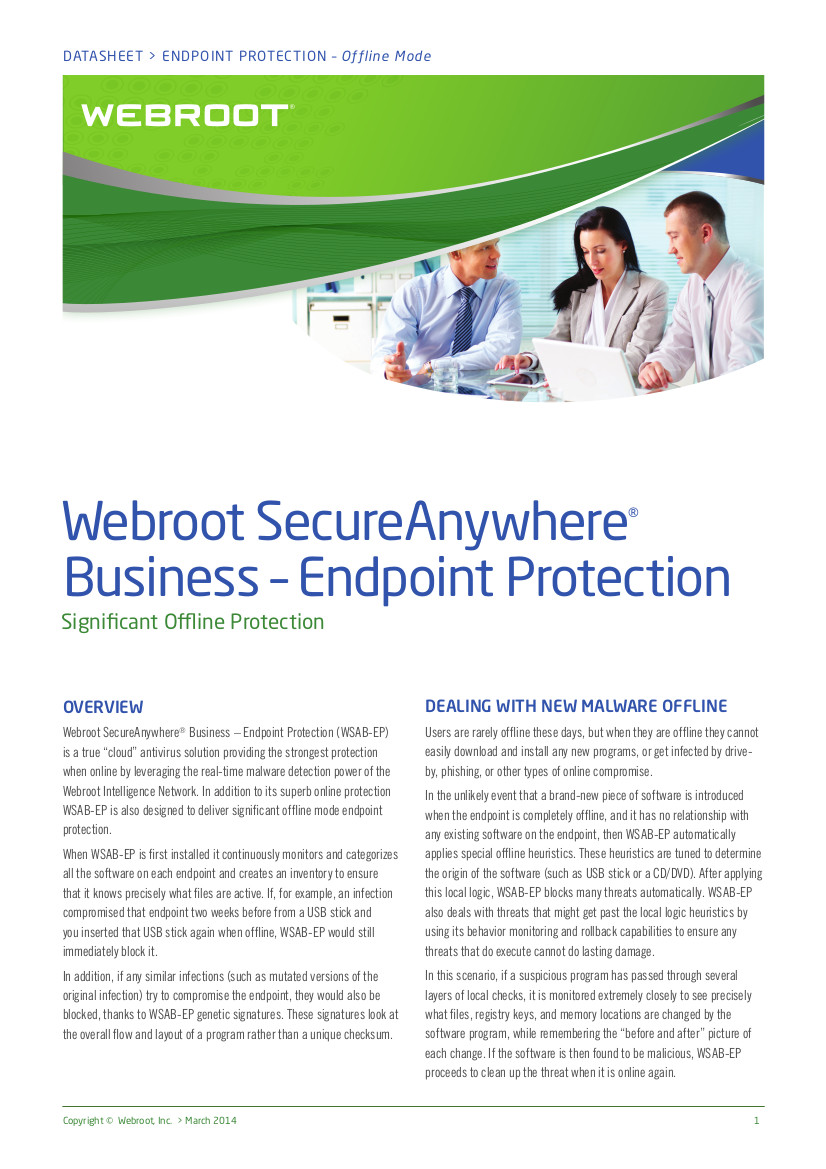Webroot SecureAnywhere® Business – Endpoint Protection Significant Offline Protection